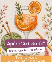 Au Carré d'Art - Apéro Art du fil : tricot, crochet, broderie.